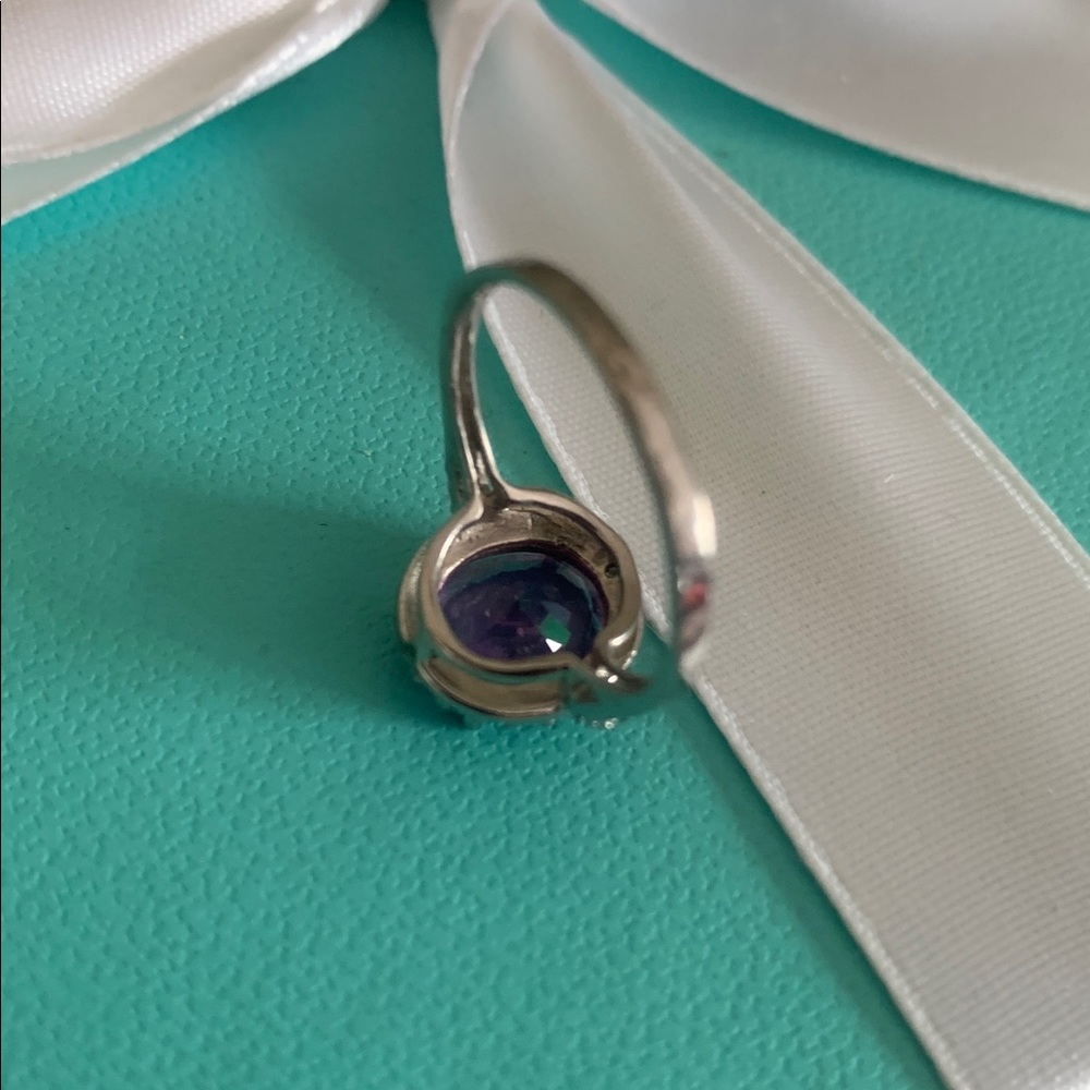 Purple Gemstone 925 Silver Ring - image 3